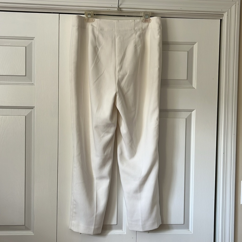 Ann Taylor Cream Ankle Trousers in crosshatch sz 10 - Picture 5 of 8